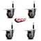 Service Caster 3.5'' Maroon Poly Swivel 3/4'' Expanding Stem Caster Set Total Lock Brake, 4PK SCC-EXTTL20S3514-PPUB-MRN-34-4 - alternate 4